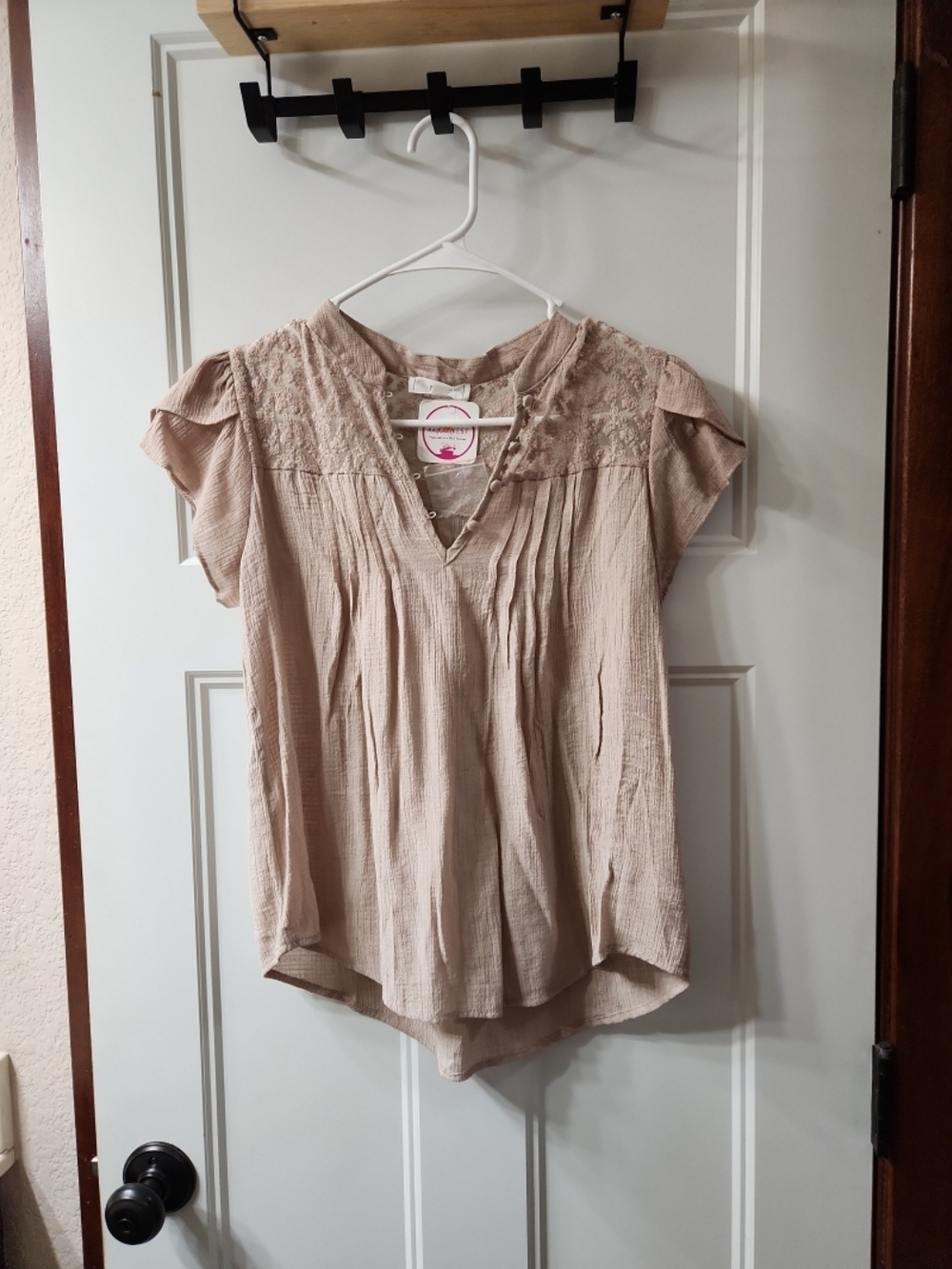 NWT Blush Petal Sleeve Lace Top - S